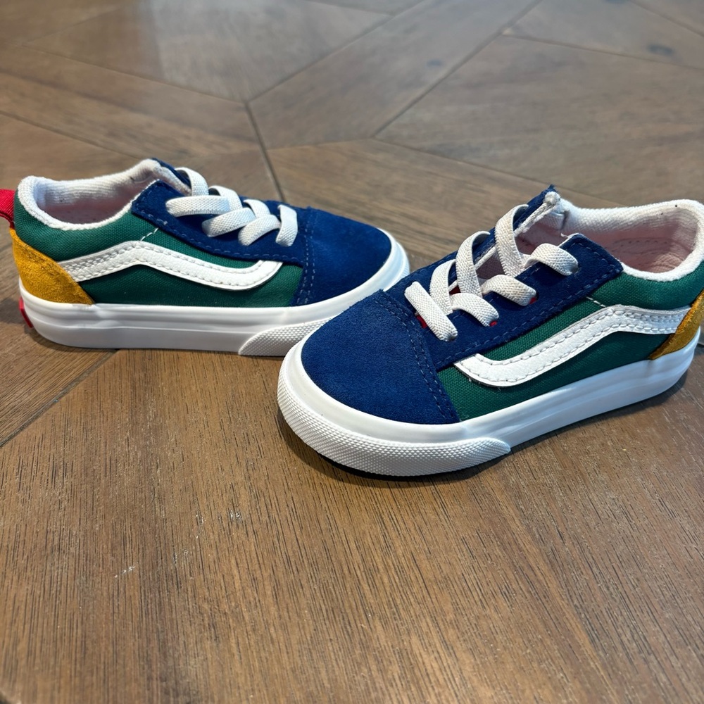 Vans Kids Blue and Green Sneakers - Picture 6 of 9